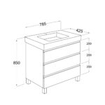 plano BAHIA DE PIE 3C Blanco